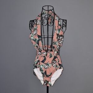 Chic Floral Halter Swimsuit Pat Bo